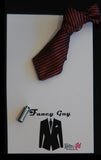 Burgundy Knotted Tie Lapel Pin - Fancy Guy by Retro Lil