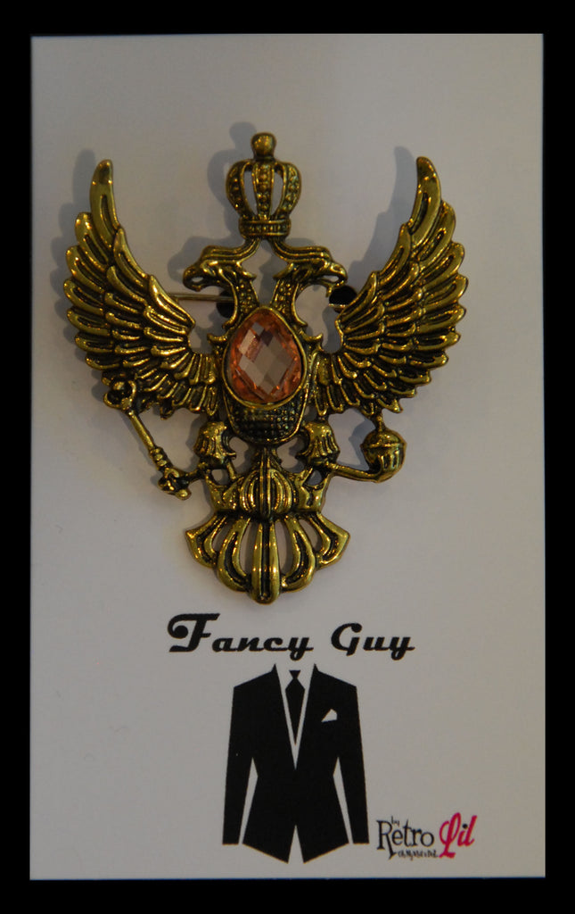 Winged Emblem Lapel Pin in Gold - Fancy Guy by Retro Lil