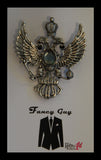 Winged Emblem Lapel Pin in Silver - Fancy Guy by Retro Lil