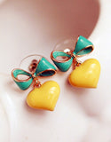 Heart and Bow Earrings Rockabilly Retro Pinup